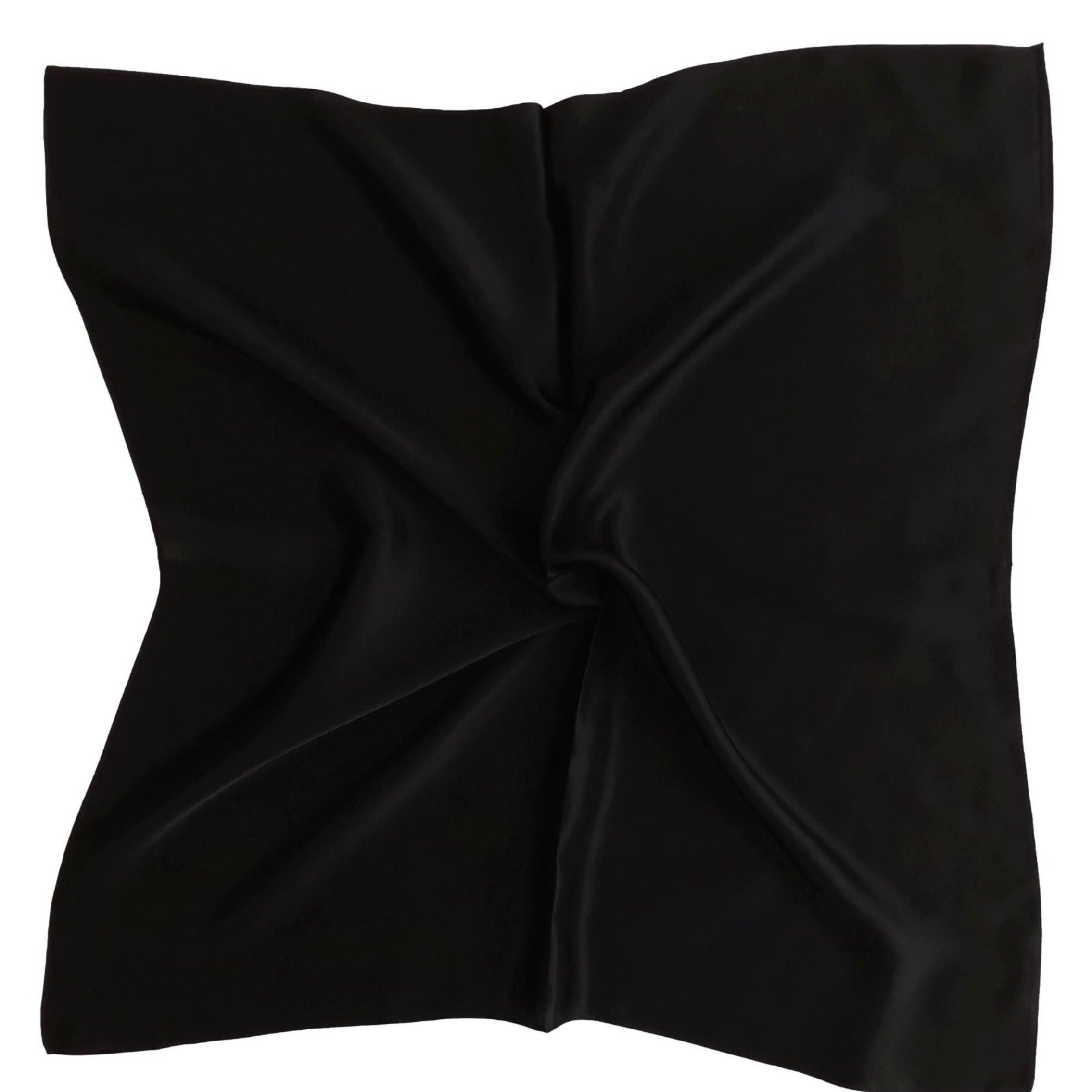 Black Square Silk Scarf  – 100*100CM - SilkSouq