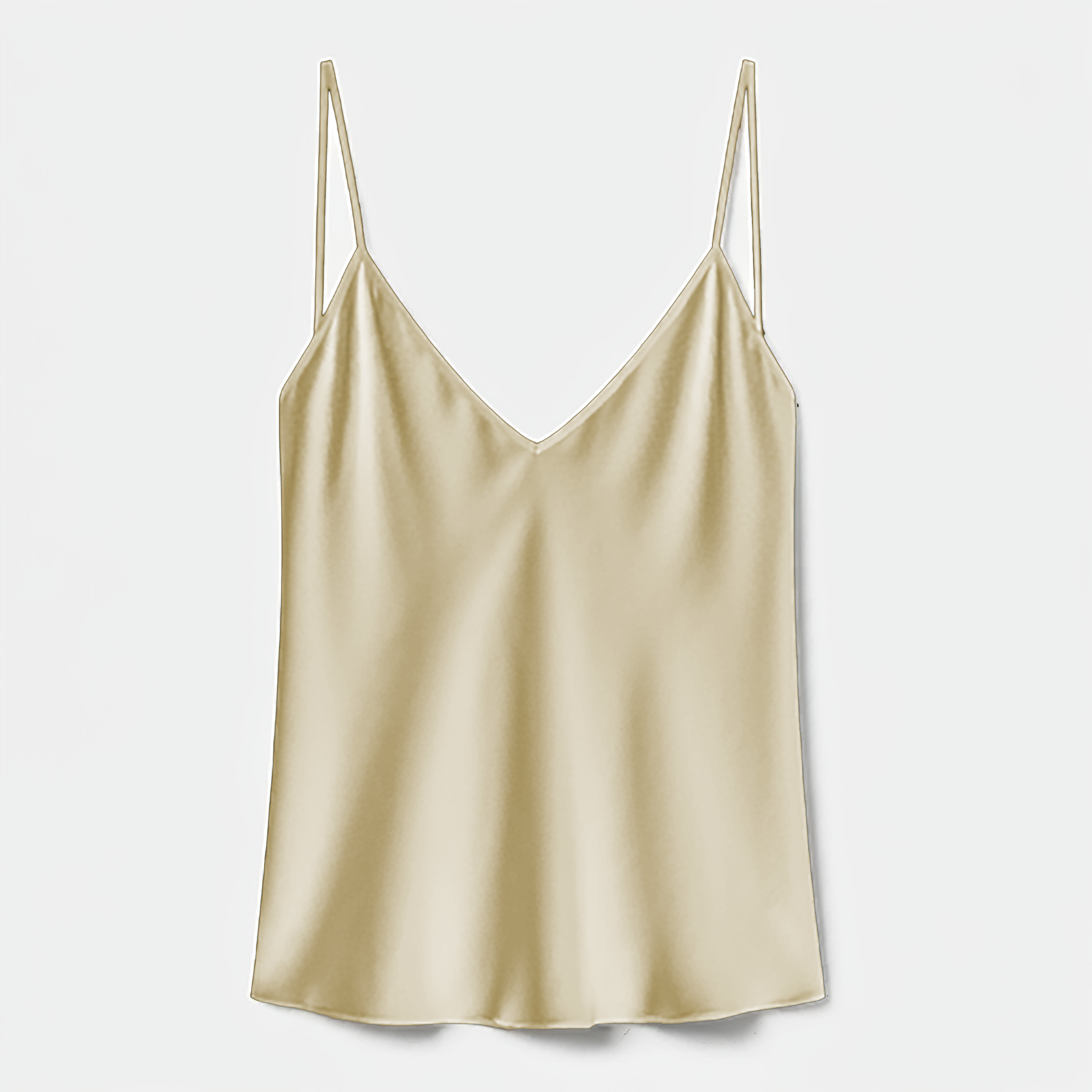 Silk V-Neck Camisole Top - Champagne