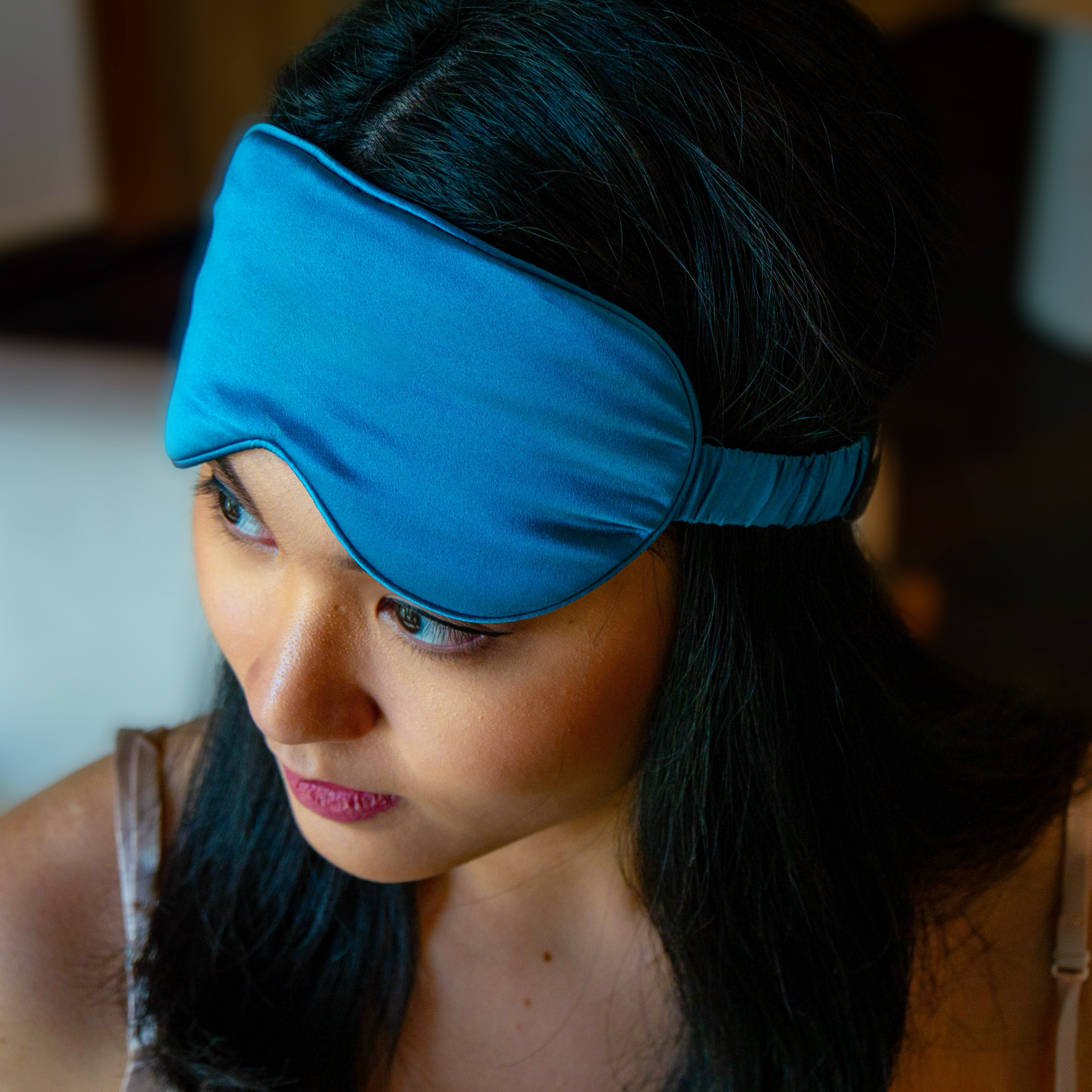 Mulberry Silk Sleep Mask | Peacock Blue