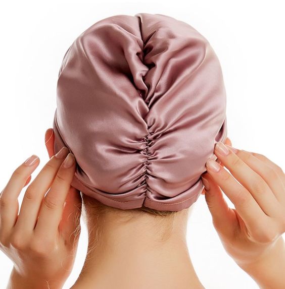 Thick Double Layered Silk Turban / Bonnet  - Ultimate Hair Protection & Style - SilkSouq