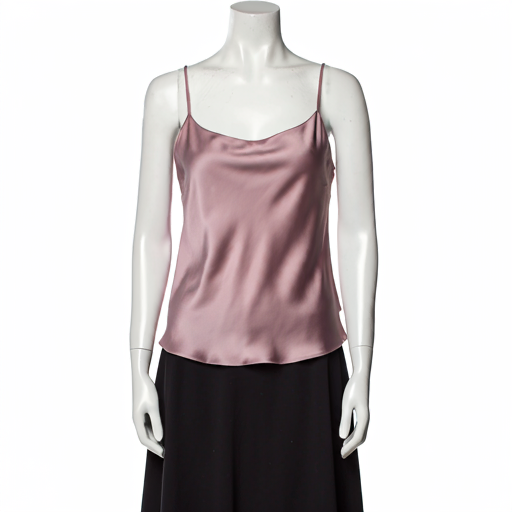 Real Mulberry Silk Round Neck Camisole Top - Dusty Rose